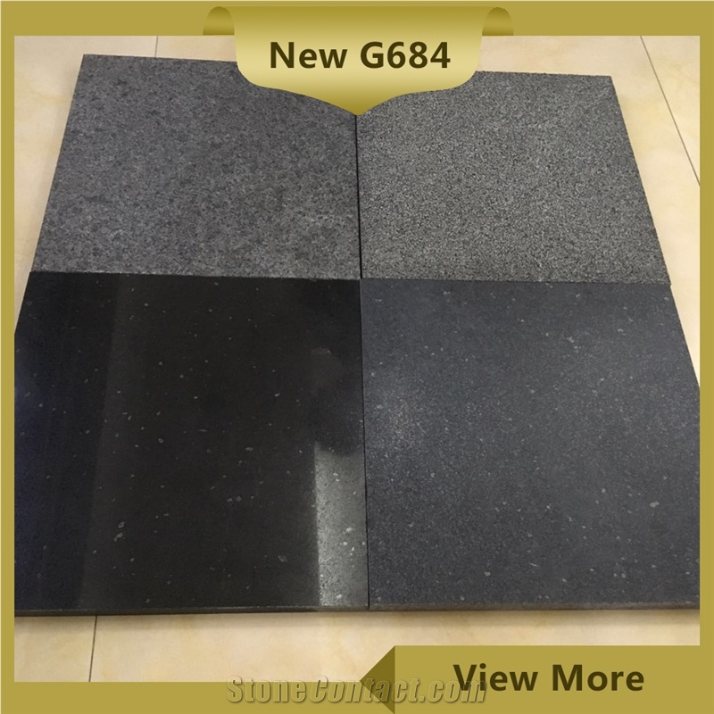 Honed Black Stone Flooring Tiles