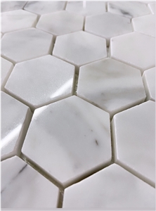 2" Hexagon Calacatta Oro Polished Mosaic