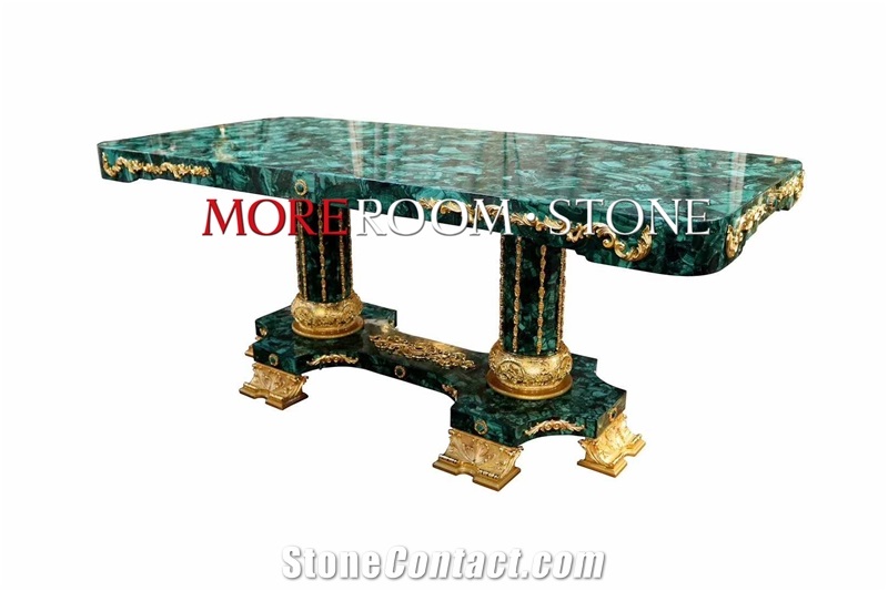Green Malachite Price Dining Table Top Gemstone