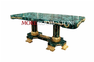 Green Malachite Price Dining Table Top Gemstone