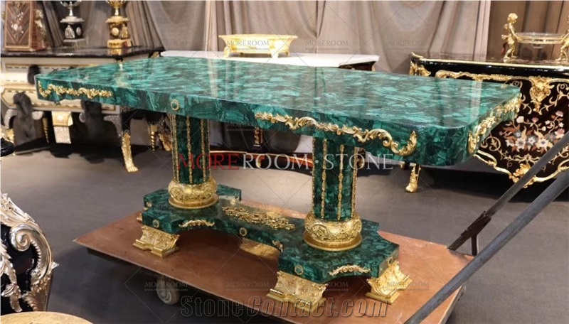Green Malachite Price Dining Table Top Gemstone