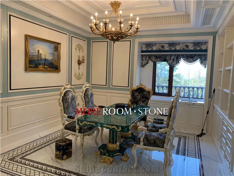 Green Malachite Price Dining Table Top Gemstone