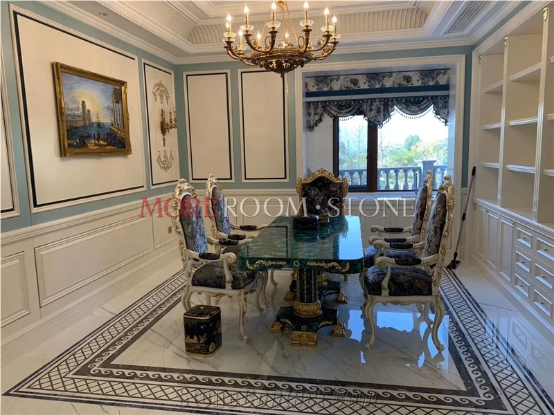 Green Malachite Price Dining Table Top Gemstone