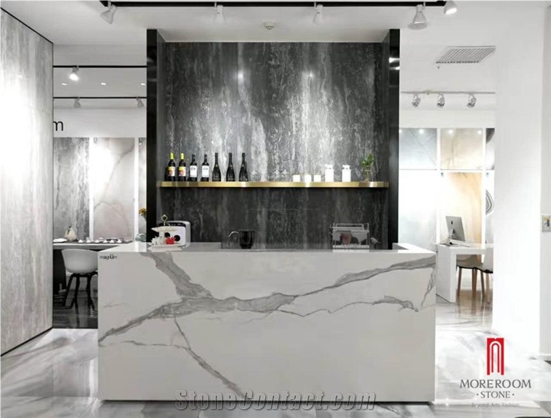 Large Format Tile Calacatta White Marble Look Porcelain