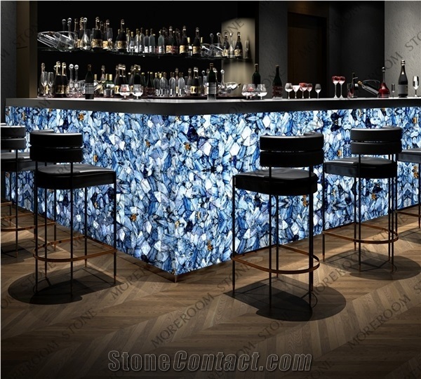 Precious Blue Stone Aventurine for Bartop Table