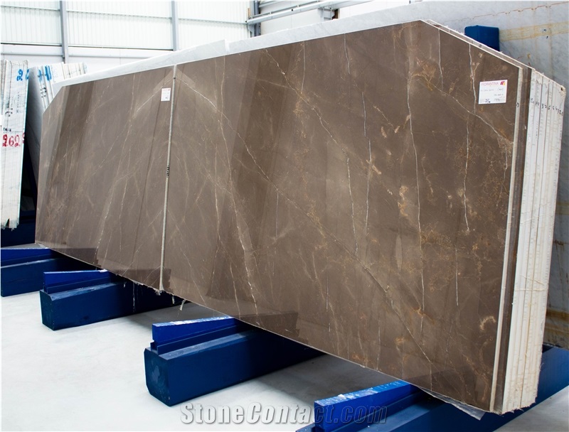 Armani Bronze Slabs, 2 Cm, Bookmatched Gris Pulpis Marble