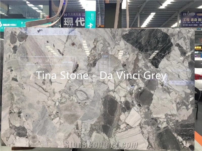 Da Vinci Grey Marble Slab Floor Wall Tile