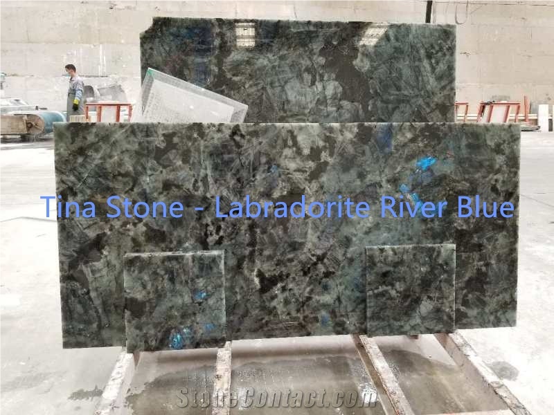 Labradorite River Blue Granite Slab Wall Floor