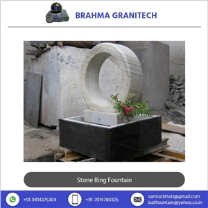 Round Stone Fountain,Rolling Ring Fountain,Circle Water Features