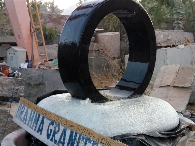 Round Stone Fountain,Rolling Ring Fountain,Circle Water Features