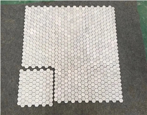 Carrara White Marble Hexagon Shape Mosaic