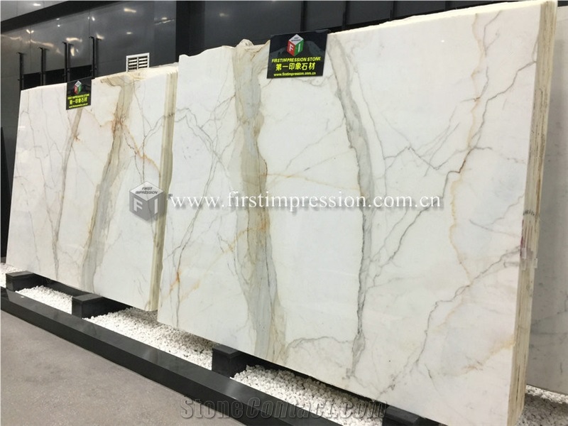 Italy Marble Calacatta Gold Slabs for Interior