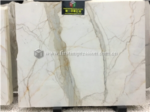 Italy White Marble Calacatta Gold Slabs for Floor