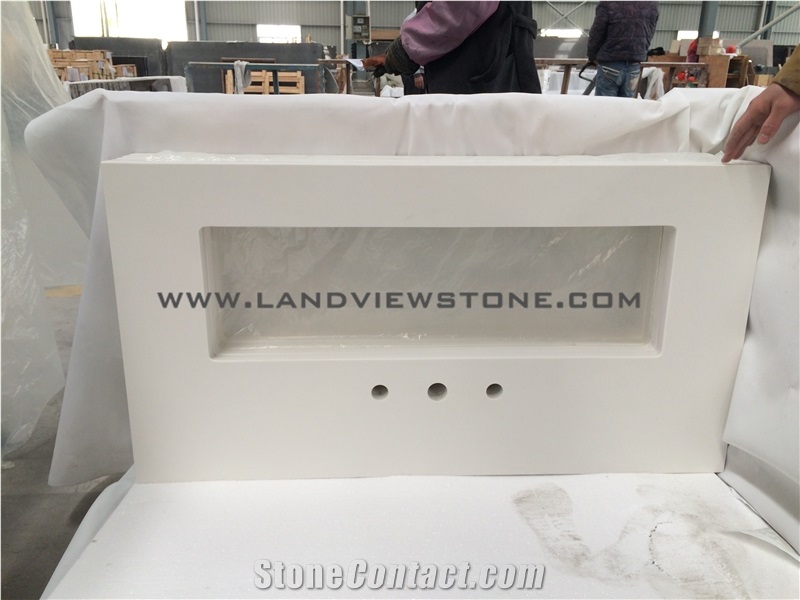Pale White Vanity Top, Aftifical Stone Bath Tops