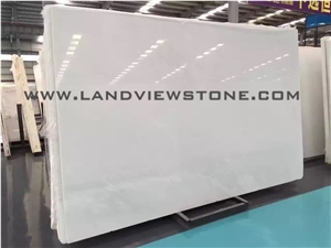 Pure White Marble Slabs, China White Jade Tile