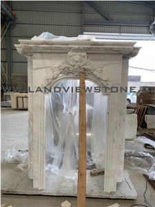 White Marble Fireplace, Cararra White Fireplace