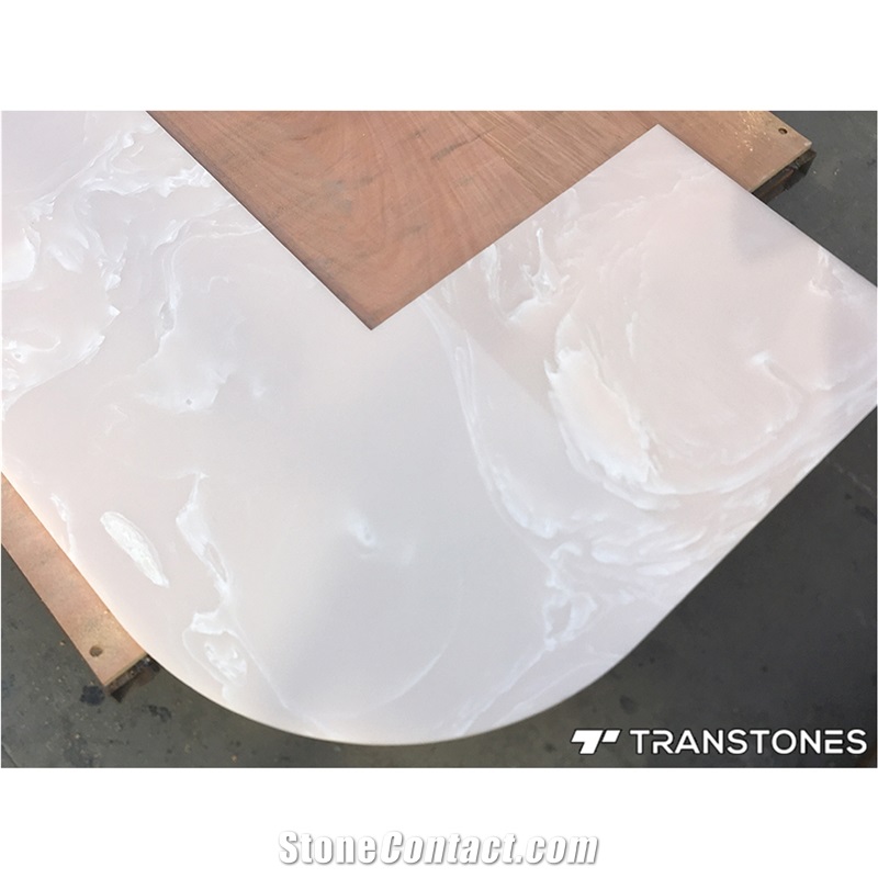 Backlit Artificial Pink Onyx Sheet for Bar Top
