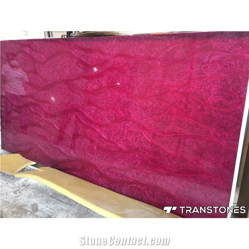 Pink Pearl Artificial Stone Interior Decor Panels