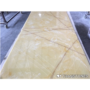 Yellow Onyx Honey Marble Artificial Stone Slabs