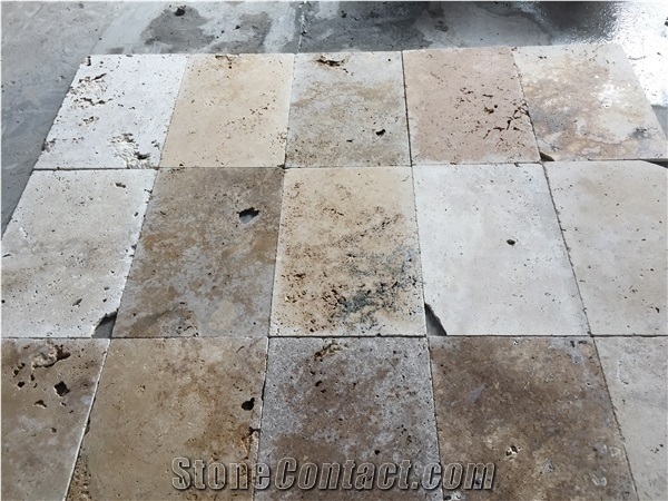 Commercial Travertine Tumbled Tile 2.Commercial
