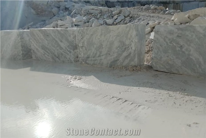 Glacier White/Grey Marble Blocks