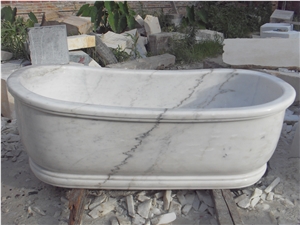 Chinese Guangxi White Marble Bathtub Classic Style