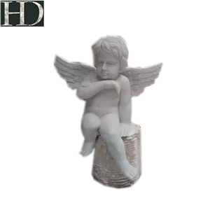 Handcarved Art Sculpture Stone Angel Statue Bust