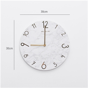 Natural Carrara White Marble Round Wall Clock Gift