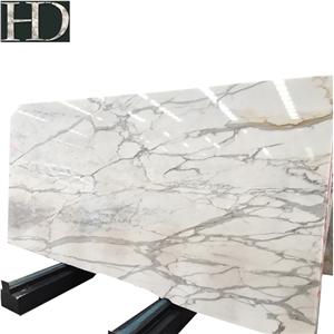 Polished Marble Calacatta White Slabs Tiles
