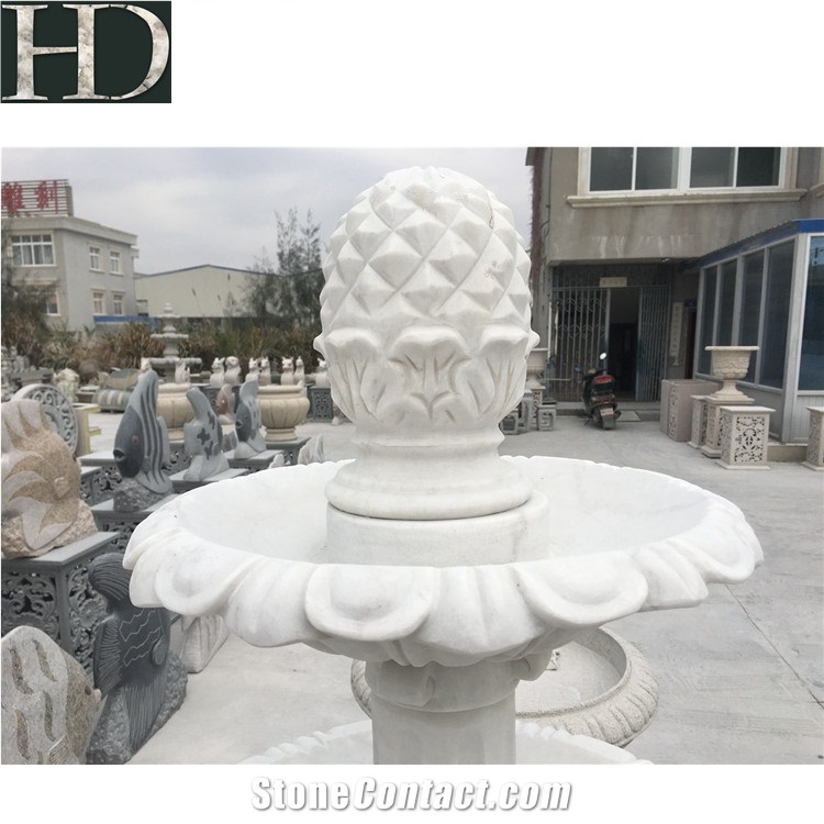 White Jade Marble Carving Outdoor Water Fountain