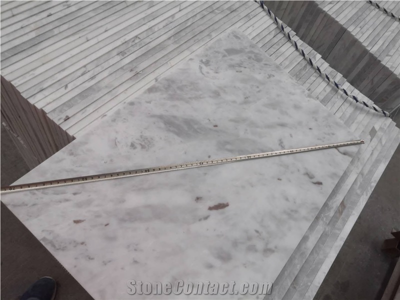 Natural Cloud White Grey Veins Marble Flooring Dec