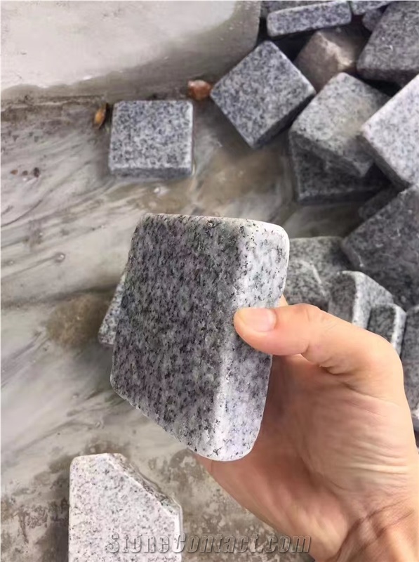 G603 Light Grey Granite Garden Paving Cubes Stone