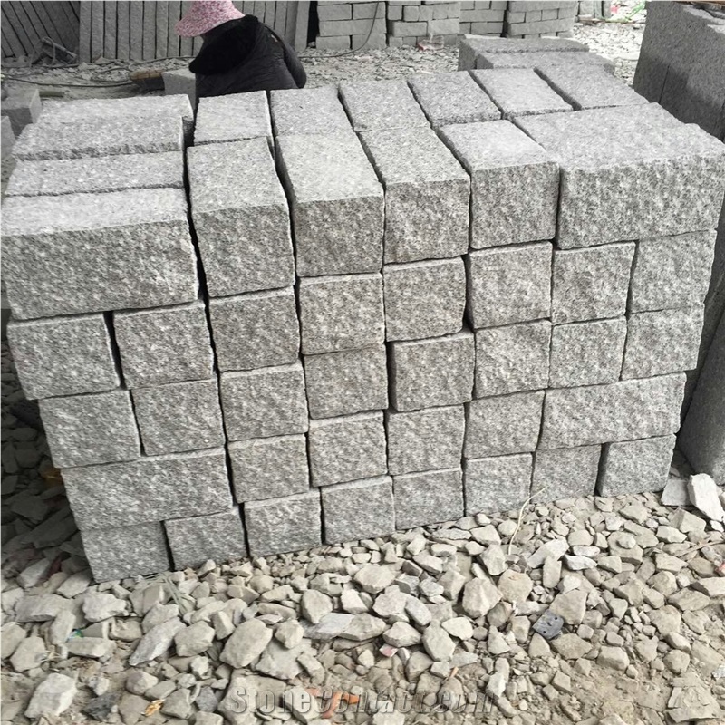 G603 Light Grey Granite Garden Paving Cubes Stone