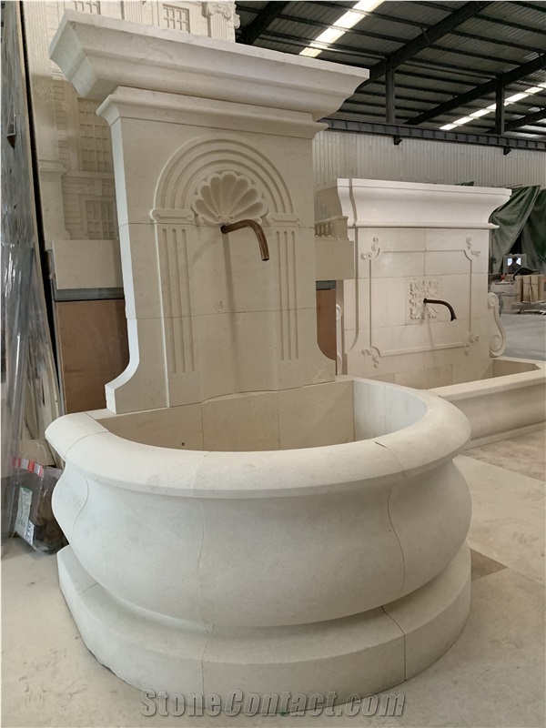 French Beige Limestone Fountains