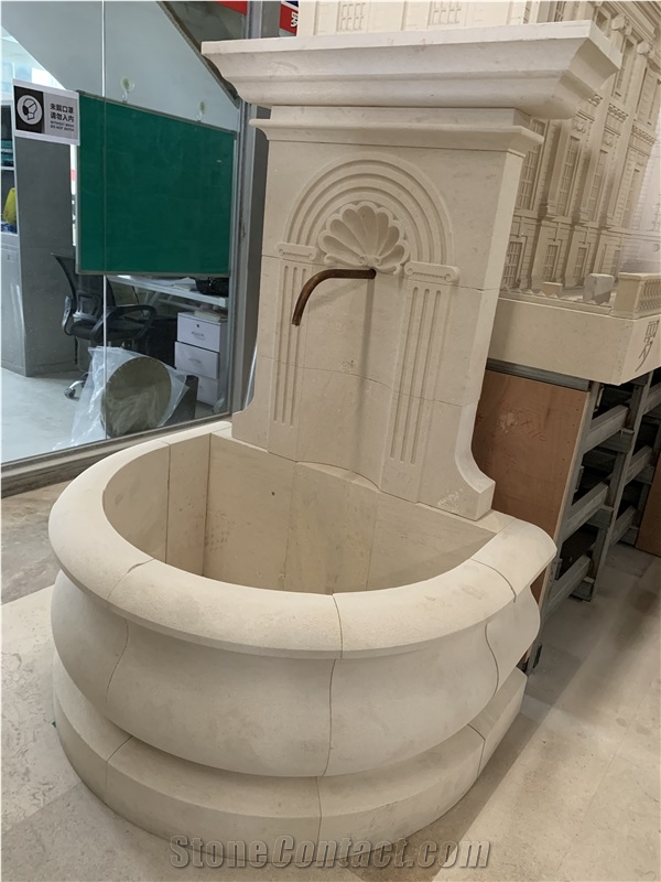 French Beige Limestone Fountains