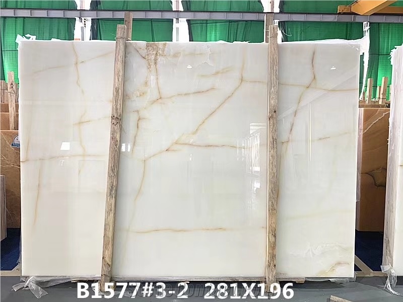 China Golden Silk White Marble Slab Tile