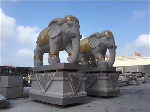 G606 Granite Elephant Sculpture Outdoor Statues