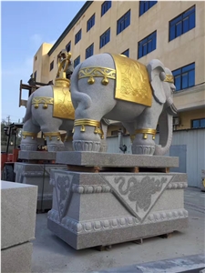 G606 Granite Elephant Sculpture Outdoor Statues