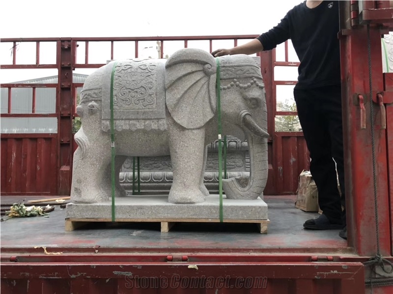 Granite Elephant Sculpture Outdoor Statues