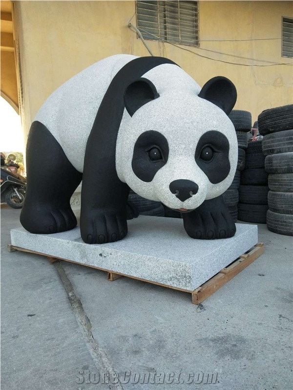 Granite Panda Sculpture Outdoor Animal Statues