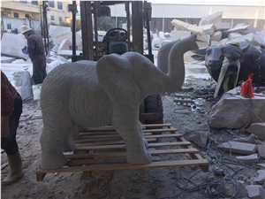 Grey Granite Elephant Sculpture Outdoor Statues