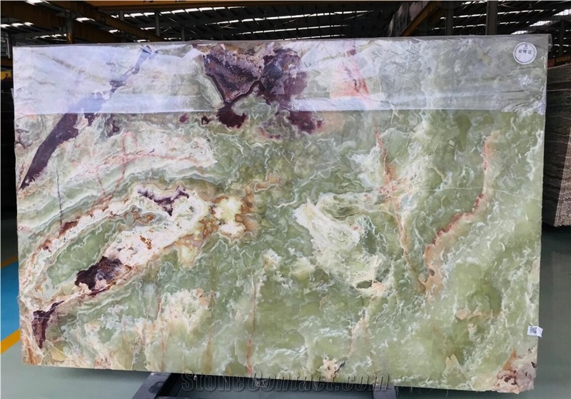 Multicolor Ancient Green Onyx Slabs Wall Tiles