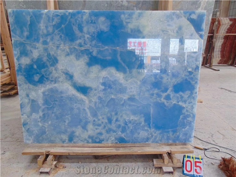 Stan Pure Blue Onyx Aqua Gold Slab, Aqua Floor Tile Manufacturers In India