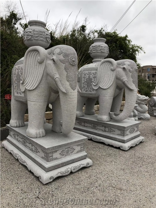 There M Height Granite Elephant Sculpture Statu