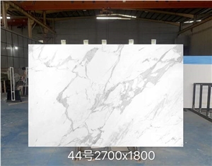 White Calacatta Artificial Marble Polished Slabs