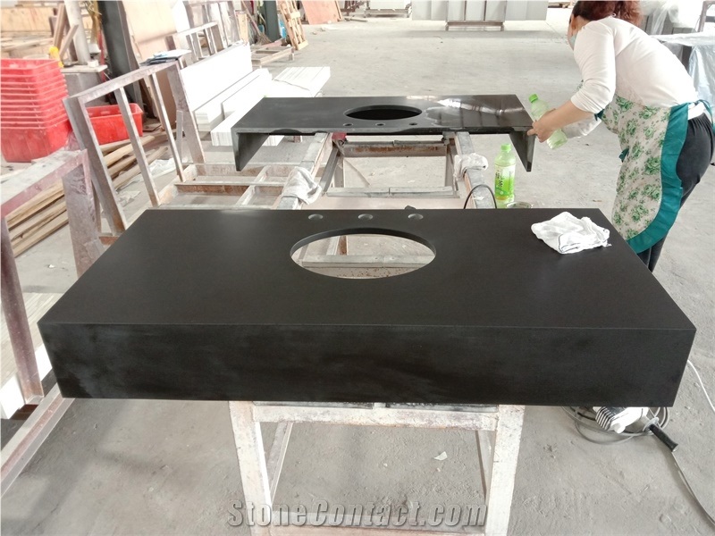 Absolute Black Granite Prefab Kitchen Countertops