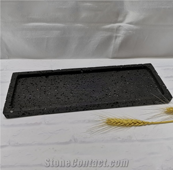 China Basalt Stone Black Bathroom Set for Hotels