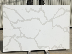 White Vein Calacatta Quartz Slabs for Vanity Top