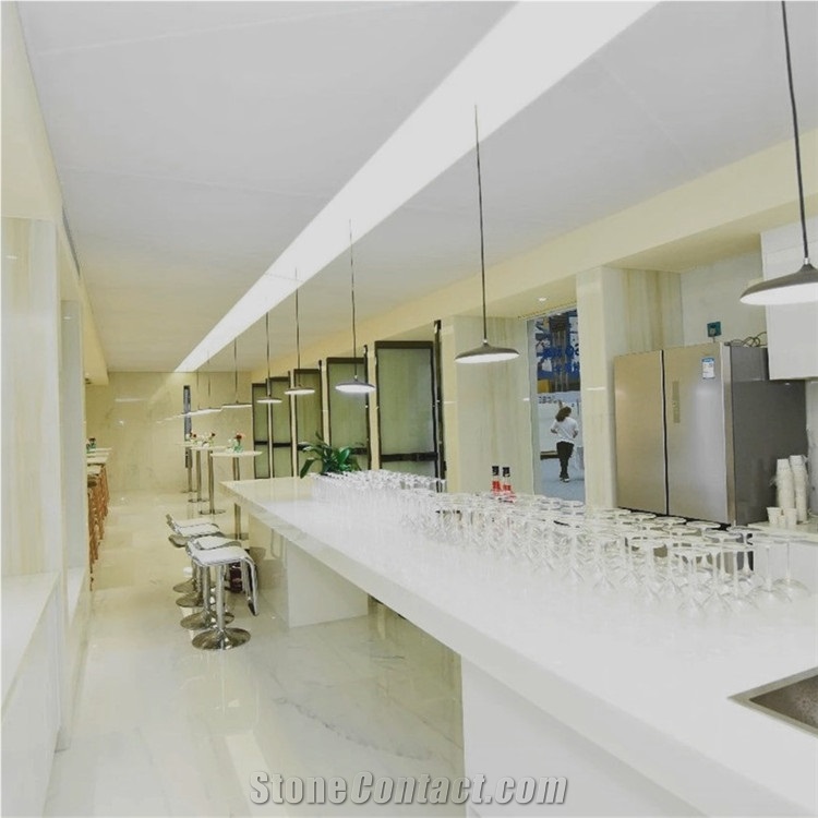 Calacatta White Nano Glass Bathroom Flooring