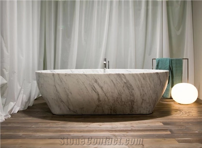 Carrara White Marble Bathtubs for Hotel and Home